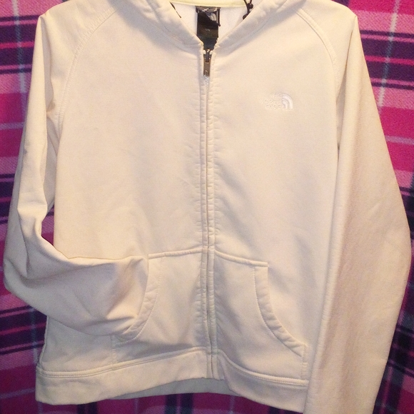 The North Face White Zip Up Hoodie Jacket Womens Size Large - Picture 1 of 7